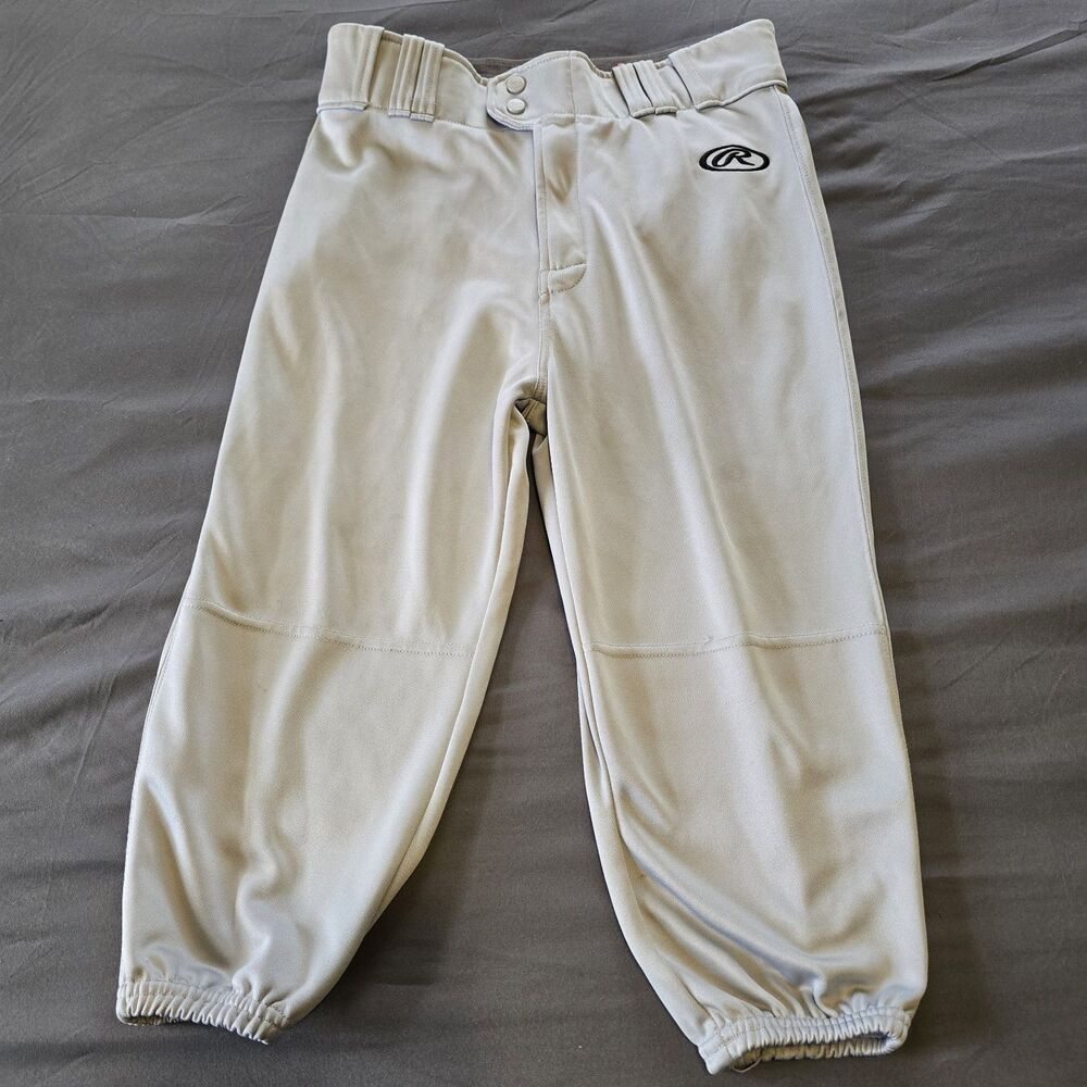 Rawlings PRO-DRI Knickers Baseball Pants Men's Size M Gray Snap Button & Zipper